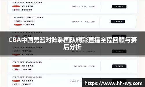 CBA中国男篮对阵韩国队精彩直播全程回顾与赛后分析
